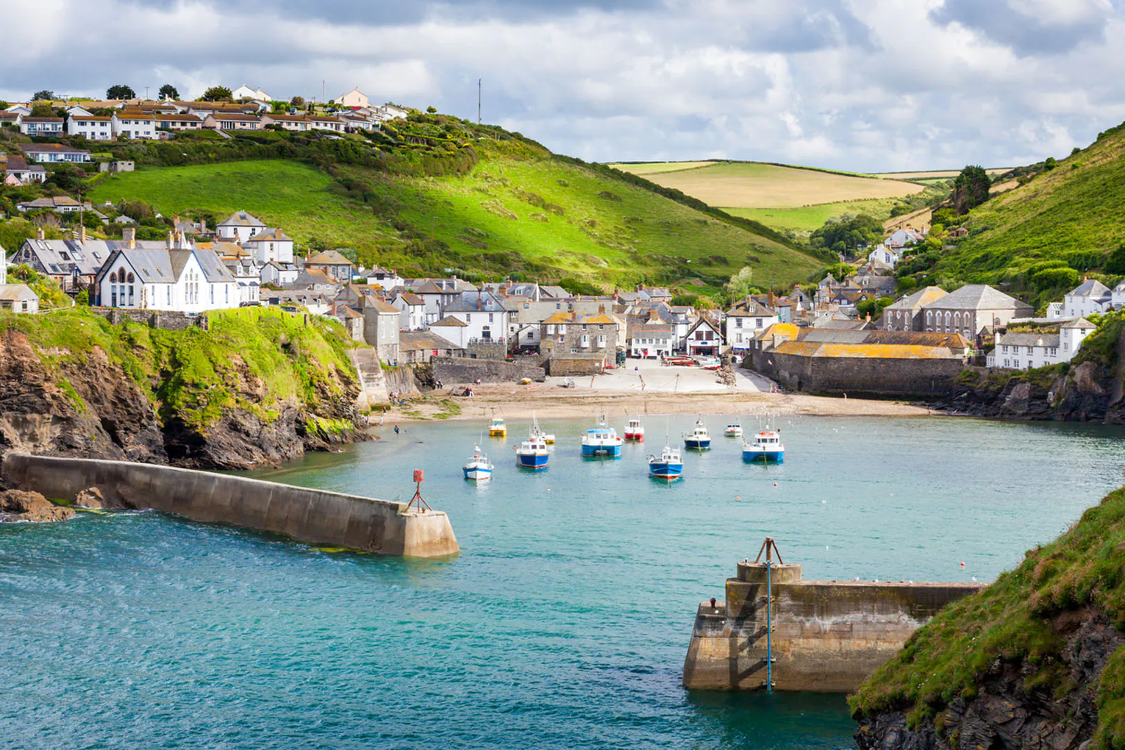 Tranquil waters in Port Isaac, highlighting the picturesque scenery of one of Cornwall's best towns and villages to visit.