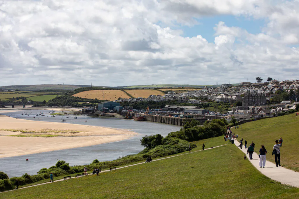 A view of Padstow and the Camel estuary, Cornwall.